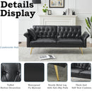 67.71 Inch Faux leather sofa bed with adjustment armres