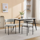 Burbank - Modern Round Boucle Dining Chairs (Set of 2) - Black / White by HouseOfZazla