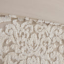 3 Piece Tufted Cotton Chenille Damask Comforter Set Taupe King/Cal King