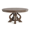 Round Dining Table With Pedestal Base - Natural / Rustic by HouseOfZazla