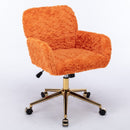 Office Chair, Artificial Rabbit Hair Home Office Chair With Metal Base, Adjustable Desk Chair Swivel Office Chair, Vanity Chair by HouseOfZazla
