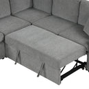 Convertible U-Shaped Sectional Sofa With Pull-Out Bed by Unique Piece Furniture