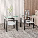 Modern Tempered Glass Tea Table, End Square Table For Living Room by HouseOfZazla