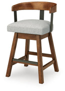 Ralene - Upholstered Swivel Barstool (Set of 2) - Medium Brown