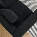 3-seater + 3-seater Combination sofa.BLACK teddy