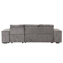 Modern L-Shape 3 Seat Reversible Sectional Couch, Pull Out Sleeper Sofa With Storage Chaise And 2 Stools For Living Room Furniture Set by HouseOfZazla
