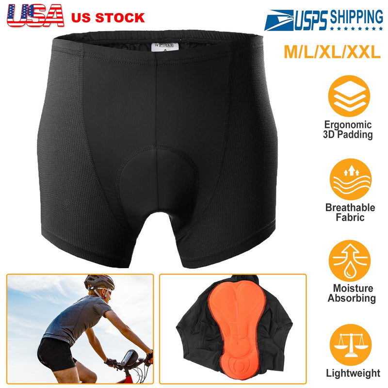 Men\'s Cycling Underwear Shorts 3D Padded Bike Underwear Shorts Breathable Moisture Absorbing Quick Dry, photo 4 of 8