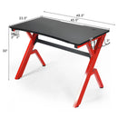 Ergonomic Gaming Desk with Carbon Fiber Surface and R-Shape Steel Frame by LJGDeals