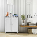 White Wooden 2-Door Storage Cabinet Cupboard by LJGDeals