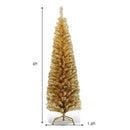 6 Feet Tinsel Tree Unlit Slim Pencil Christmas Tree by LJGDeals