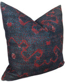 Chloe Pillow Cover in Navy and Red