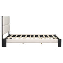 Boucle Queen Bed Frame With Square-Stitched Headboard