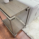 Corbeta - 3 Piece Metal Frame Wood Living Room Coffee Table And 2 Chairside Tables Set, Aged Graphite - Brown by HouseOfZazla