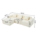 L-Shape Modern Minimalist Modular Sectional Sofa with Deep Seats by HouseOfZazla