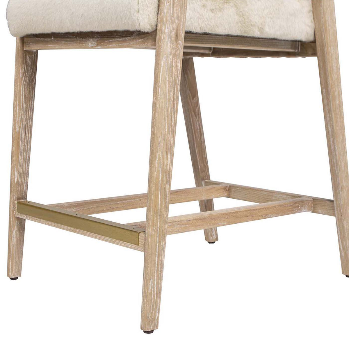 Arizona - Solid Ash Upholstered Counter Stool With Rope Detail - Creme De La Creme White, photo 11 of 11