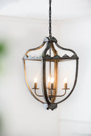 4 Light Metal Chandelier, Hanging Light Fixture With Adjustable Chain For Kitchen, Bulb Not Included - Gray by HouseOfZazla