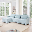 Stylish Sofa With Ottoman And Lumbar Pillows, Ergonomic Design by HouseOfZazla