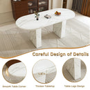 Oval Dining Table With Wood Strip Base by Unique Piece Furniture