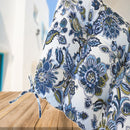 Outdoor Bench Cushions With Secure Tie Down Straps - Blue / Multi by HouseOfZazla