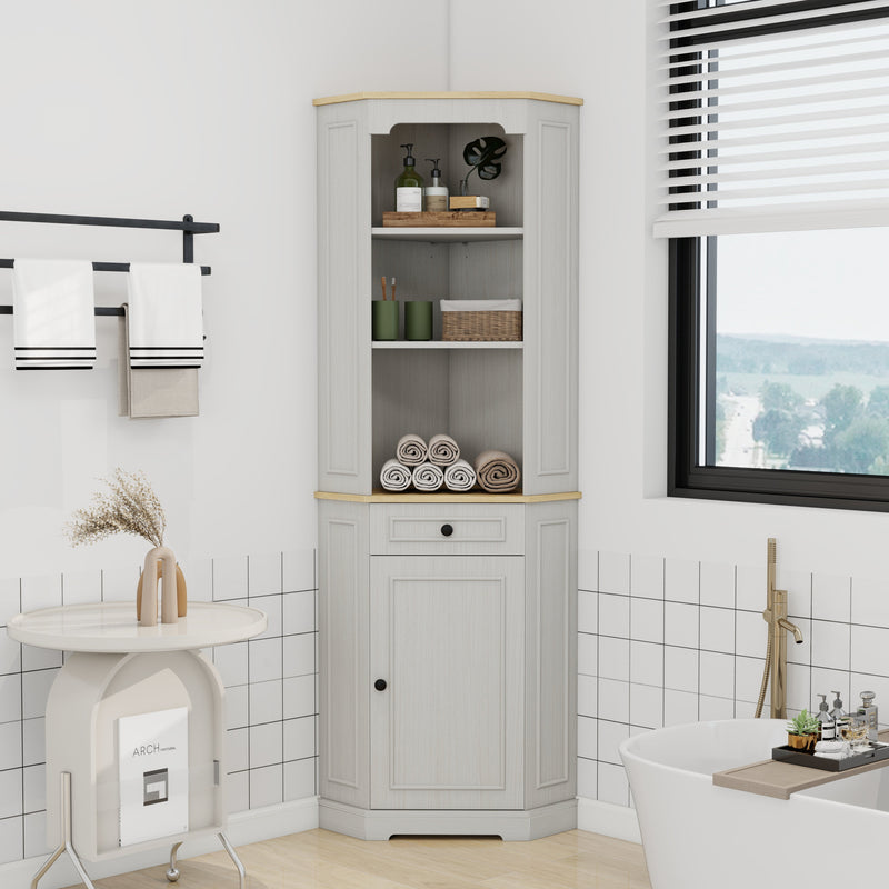 68" Tall Corner Cabinet with Door, Drawer, and Adjustable Shelf, photo 7 of 10