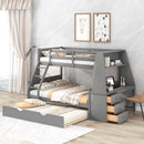 Bunk Bed With Trundle And Built In Desk, 3 Storage Drawers And Shelf by HouseOfZazla