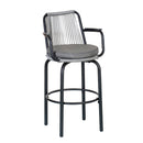 Outdoor Patio Bar Stools 29"H Set of 2, Modern Woven Rattan Rope Bar Height Chair by HouseOfZazla