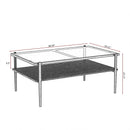 Rectangle Coffee Table With Tempered Glass Top And Legs, Modern Table For Living Room by Unique Piece Furniture