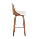 Gianna - Mid Century Modern Fixed Height Barstool With Swivel With Round Footrest (Set of 2) by HouseOfZazla
