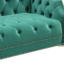 78" Modern Sofa Dutch Plush Upholstered Sofa with Metal Legs, Button Tufted Back Green