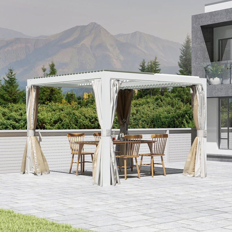10x10 FT Outdoor Louvered Pergola with Adjustable Louvers, photo 10 of 10