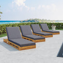Lounge Chaise Set, Acacia Solid Wood with Lounge Cushion