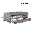 Upholstered Daybed With Ergonomic Design Backrest