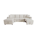 Sectional Sofa Convertible Pull-Out Bed With Storage Ottoman & USB Ports by Unique Piece Furniture