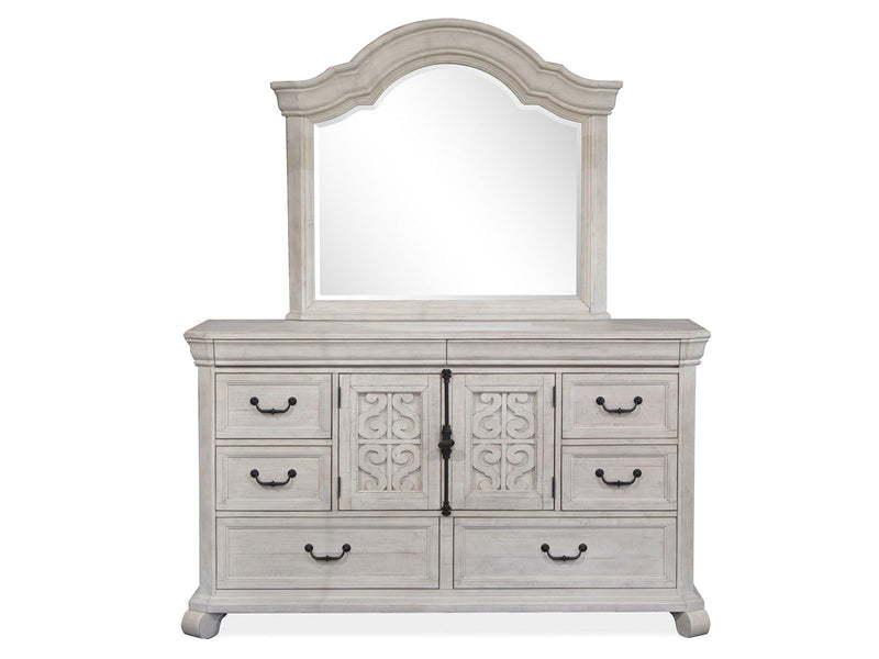 Bronwyn - Drawer Dresser With Shaped Mirror - Alabaster, photo 6 of 7