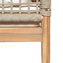 Outdoor Acacia Wood 3-Seater Sofa with Rope Woven Arms