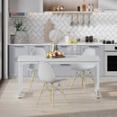 Executive Desk, Large Office Computer Workstation With Thick Frame - White by HouseOfZazla