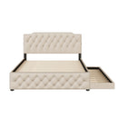 Upholstered Platform Bed With Trundle And 2 Sets Of USB Ports On Each Side, Fabric by Unique Piece Furniture