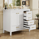 Elegant Vintage Bathroom Vanity With Sink and Soft Closing Drawers by HouseOfZazla