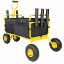 Fishing Cart Beach Cart Collapsible Wagon with 9.85'' All-Terrain Wheels by HouseOfZazla