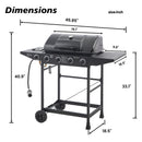4 Burner Propane Gas BBQ Grill with Side Burner by HouseOfZazla