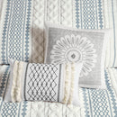 Full/Queen Cotton Printed Duvet Cover Set with Chenille