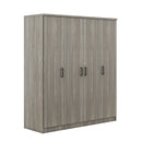 4-Door Wardrobe with 1 Drawer, Gray