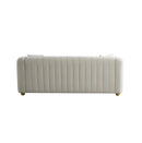 79.92" Modern Vertical Channel Tufted Velvet Sofa,Comfortable Sofa for Living Room-White