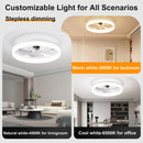 19.7'' LED Ceiling Fan Light with Remote & App Control, 6 Speeds, Dimmable, 3000K-6500K, Flush Mount by HouseOfZazla