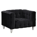42" Modern Sofa Dutch Fluff Upholstered sofa with solid wood legs, buttoned tufted backrest