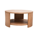 Minimalist Round Coffee Table With Shelf Storage - Natural by HouseOfZazla