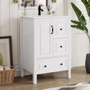 Retro Bathroom Vanity With Sink, Soft Closing Cabinet & Drawers by HouseOfZazla