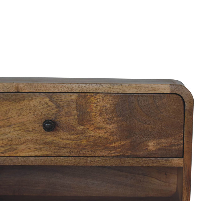 Solid Wood Large Floating Curve Open Slot Bedside, photo 7 of 10