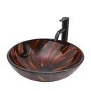 Vessel Bathroom Sink With Pop Up Drain, Round Bowl Design For Bathrooms - Brown by HouseOfZazla