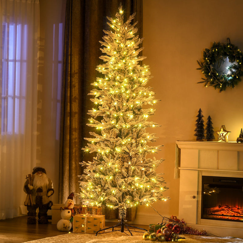 HOMCOM 7.5ft Tall Prelit Artificial Christmas Tree, photo 8 of 9